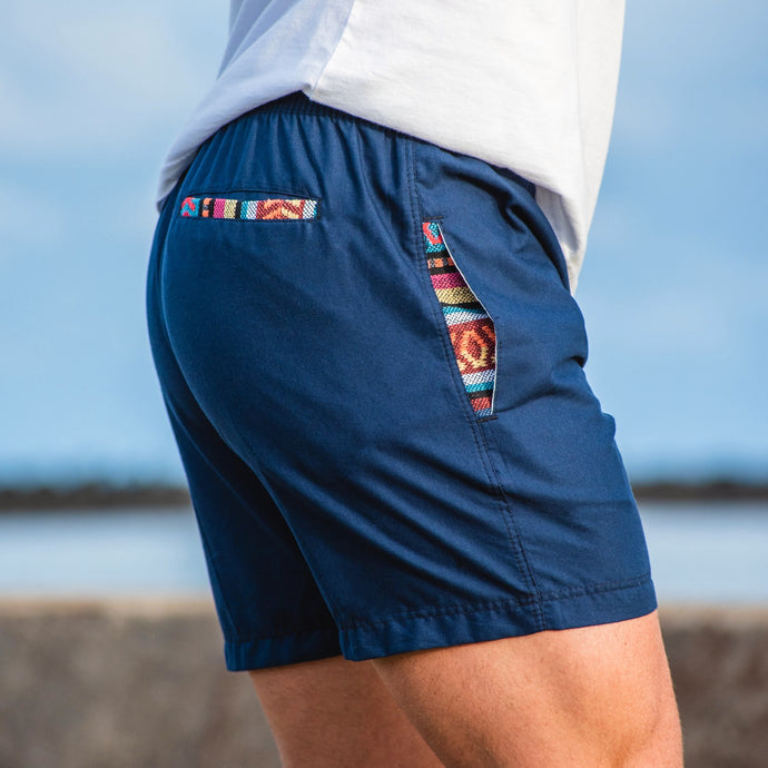 OG Shorts Navy Blue - Away at Sea side