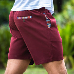 Sapien 2.0 Short 7"(Casual Stretch) - Maroon back pocket lifestyle