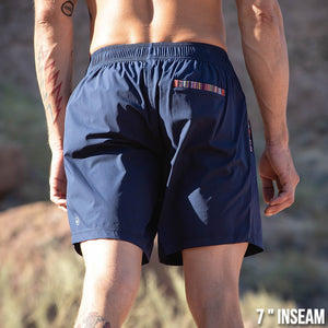 Flow Short - Navy 7" - back